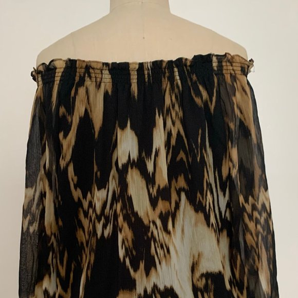 Vintage Animal Print Chiffon Blouse - Picture 3 of 6
